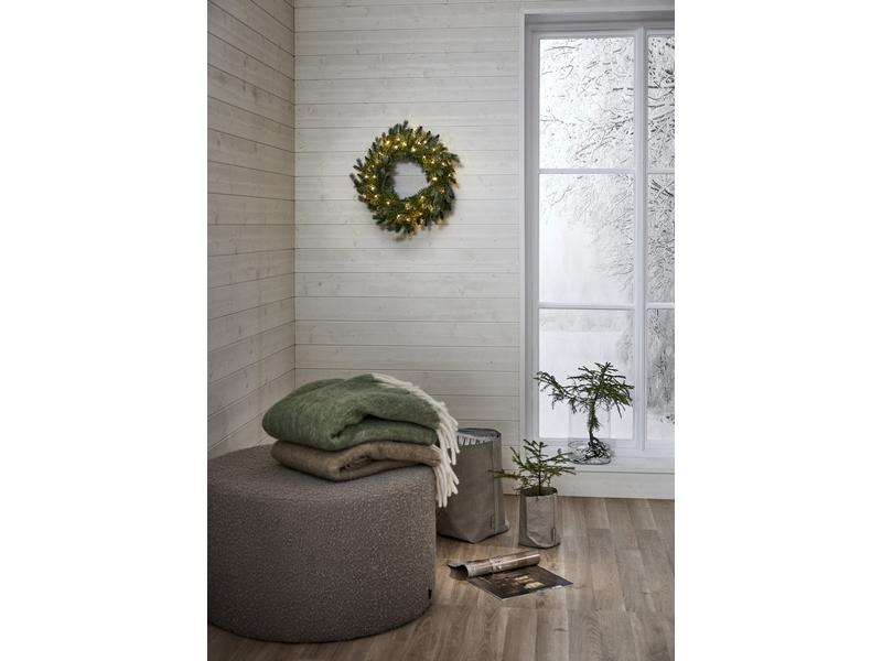 Star Trading LED-Weihnachtskranz Greyland, Ø 55 cm, Grün