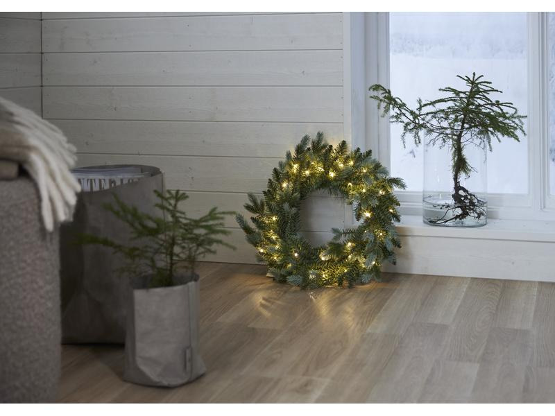 Star Trading LED-Weihnachtskranz Greyland, Ø 55 cm, Grün