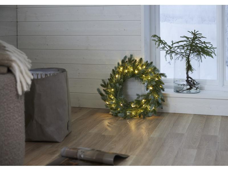 Star Trading LED-Weihnachtskranz Greyland, Ø 55 cm, Grün