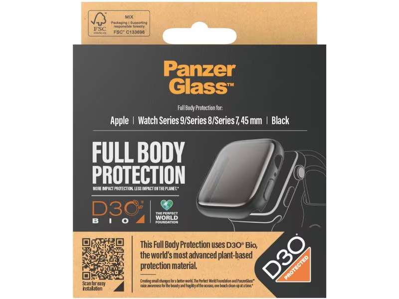 Panzerglass Full Body Apple Watch 2023 Series 9 44 mm Schwarz