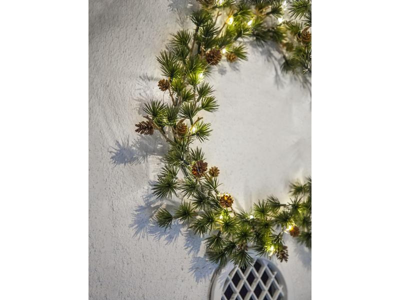 Star Trading LED-Weihnachtskranz Larix, Ø 40 cm, Grün