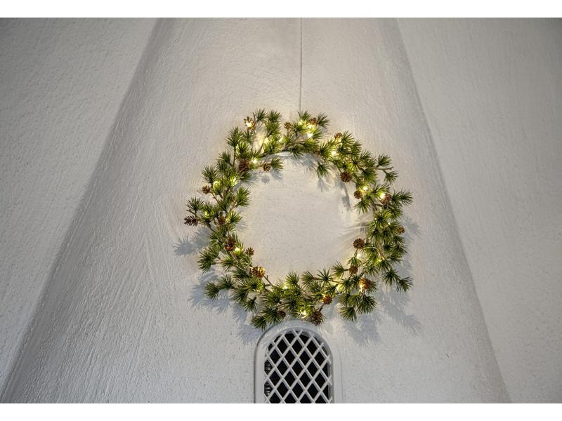 Star Trading LED-Weihnachtskranz Larix, Ø 40 cm, Grün