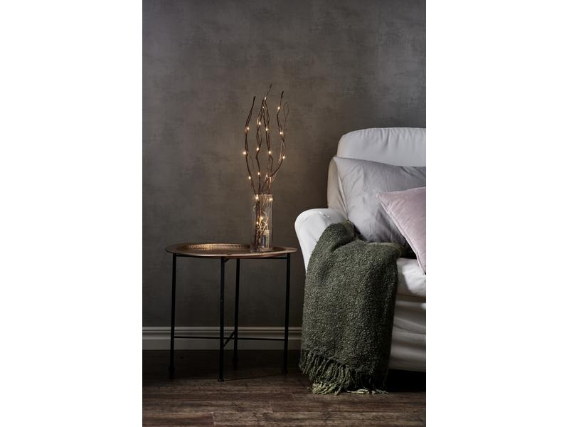 Star Trading Zweig Willow Dewdrop, 24 LEDs, 60 cm, Braun