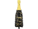Partydeco Folienballon Happy New Year schwarz, 27 x 88 cm, 1 Stück