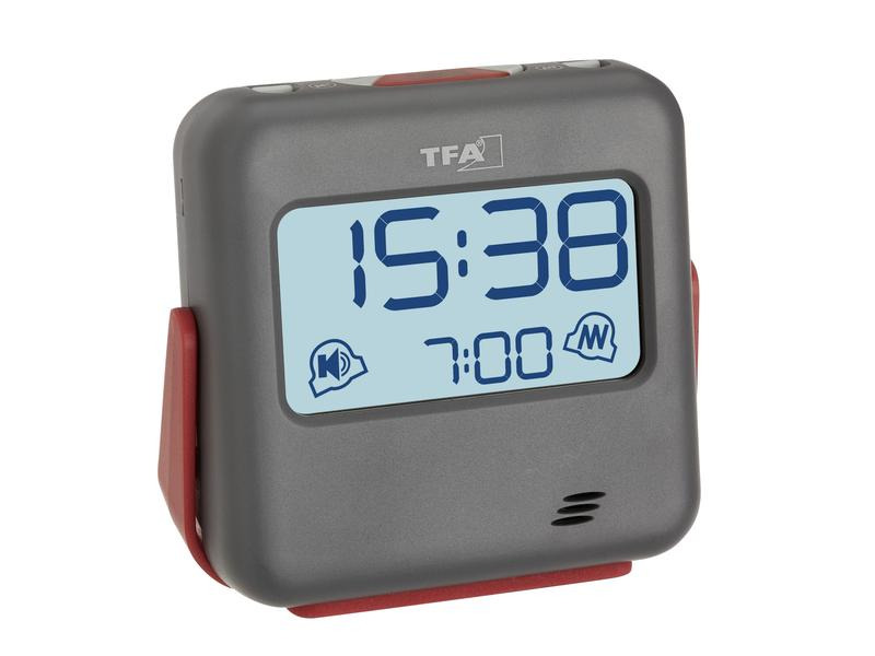 TFA Dostmann Digitalwecker Buzz Rot/Schwarz