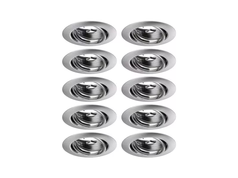 Paulmann Einbauspot LED Base Basisset, GU10, 10 x 10W, Eisen