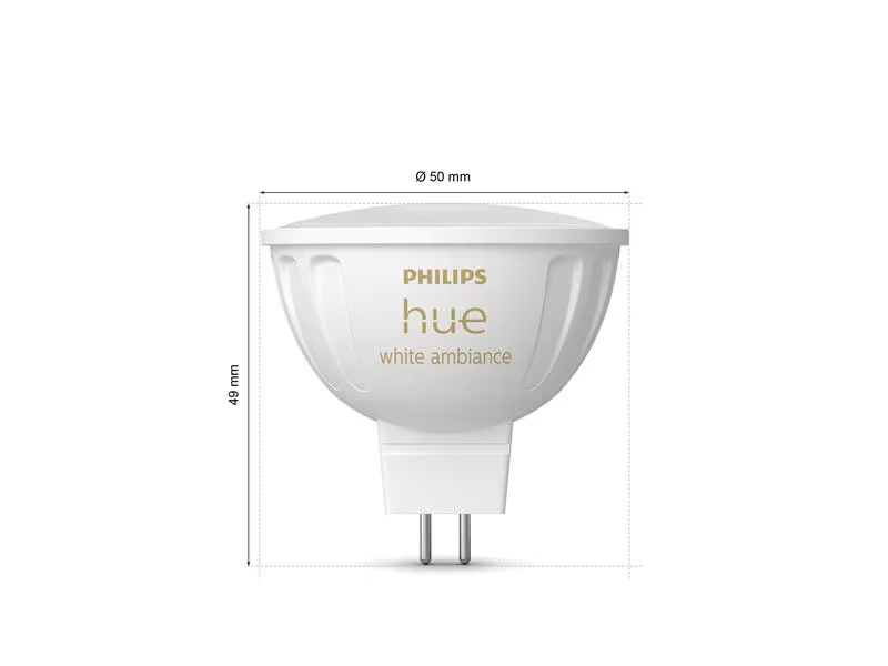 Philips Hue Leuchtmittel 5.1W GU5.3 MR16 White Ambiance Doppelpack