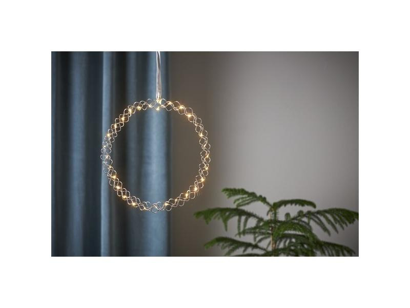 Star Trading Hänger Kranz Hoop, 30 LEDs, Ø 30 cm, Chrom