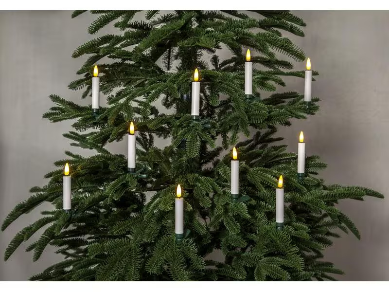 Star Trading LED Baumkerze Flamme, 10er Set, Weiss