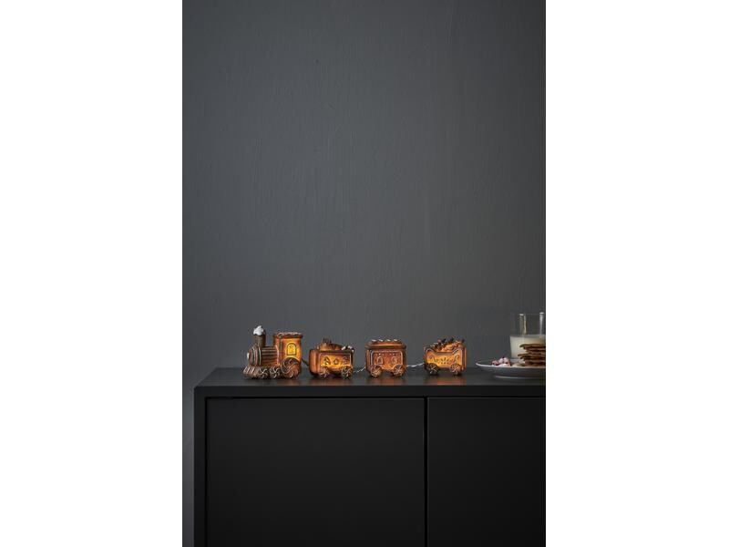 Star Trading LED-Figur Gingerville, 5er Set, 30 cm, Braun