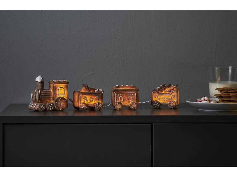 Star Trading LED-Figur Gingerville, 5er Set, 30 cm, Braun