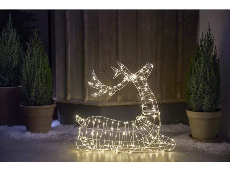 Star Trading LED-Figur Silhouette Rentier Atja, 65 cm, Weiss