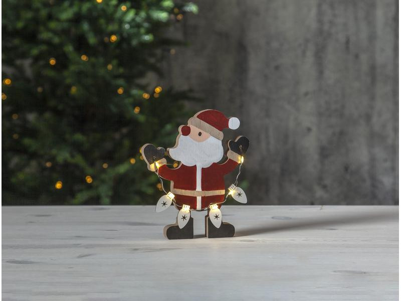 Star Trading LED-Figur Weihnachtsmann Billy, 17 cm, Rot
