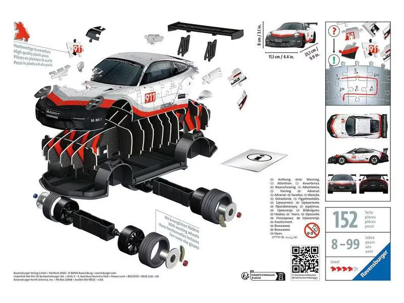 Ravensburger 3D Puzzle Porsche 911 GT3 Cup