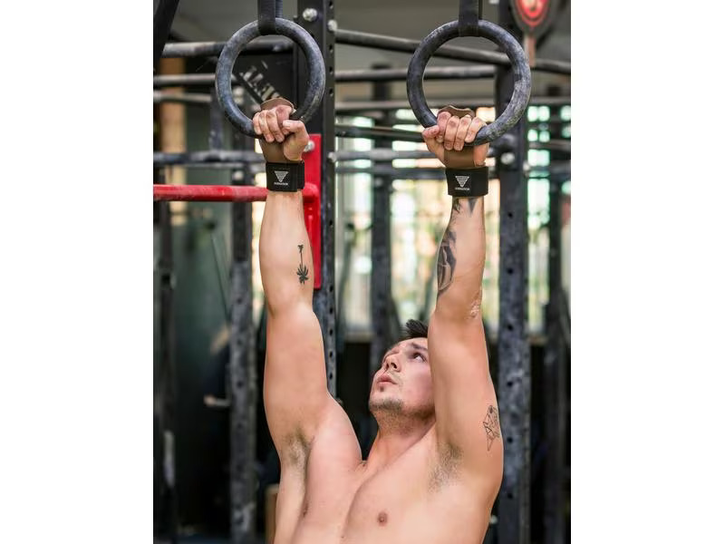 Gornation Fitnesshandschuhe Workout Grips Leder, L