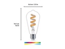WiZ Leuchtmittel 6.3W (40W) E27 ST64 Tunable White &amp; Color