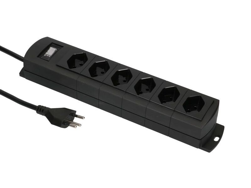 Max Hauri Steckdosenleiste 6 x Typ 13, Prime Line, Schwarz