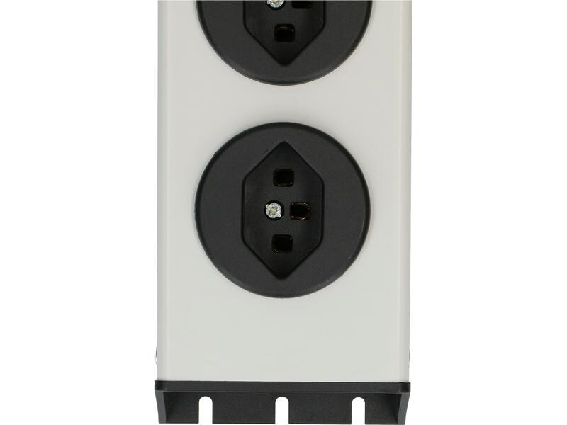 Max Hauri Steckdosenleiste 8 x Typ 23 Power Line, Silber / Schwarz