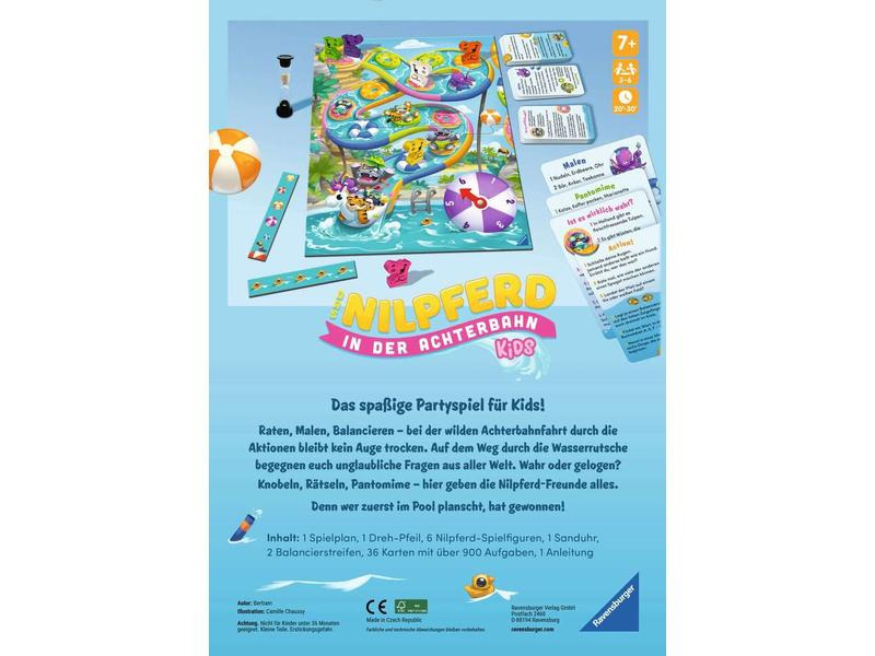 Ravensburger Kinderspiel Das Nilpferd in der Achterbahn Kids -DE-
