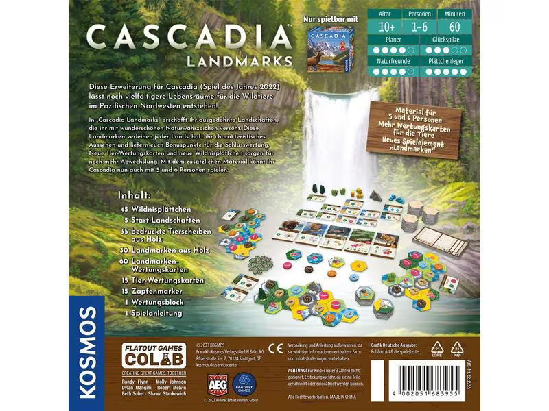 Kosmos Familienspiel Cascadia: Landmarks -DE-