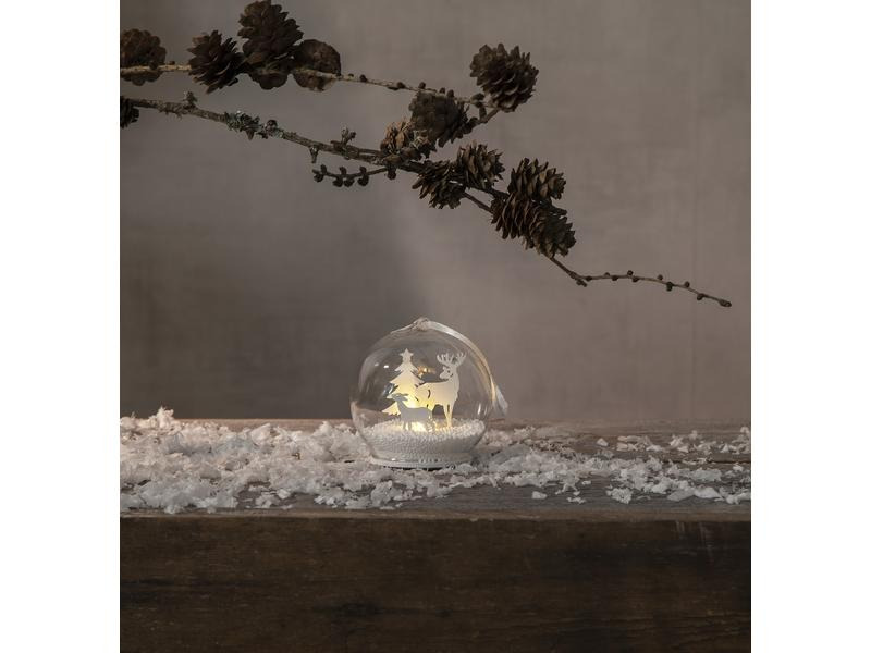 Star Trading Tischdeko Kugel Fauna 9 cm, Weiss