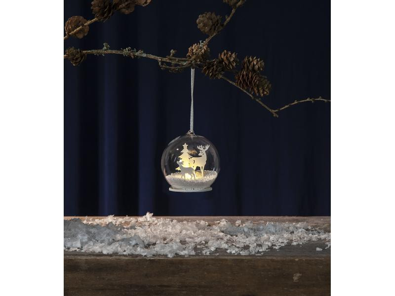Star Trading Tischdeko Kugel Fauna 9 cm, Weiss