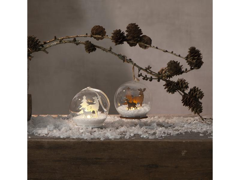 Star Trading Tischdeko Kugel Fauna 9 cm, Weiss