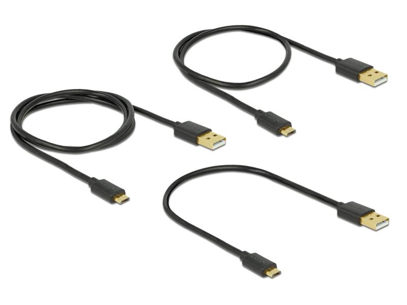 Delock USB 2.0-Kabel A - MicroB 3er Set