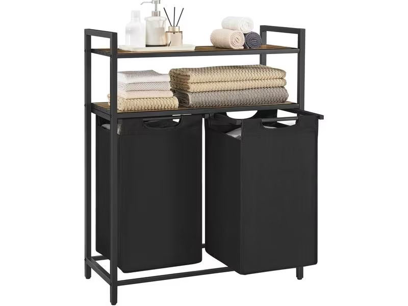 VASAGLE Wäschekorb  46 l, Schwarz