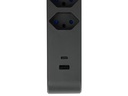 STEFFEN Steckdosenleiste IQ 3 x T13, USB-A+C, Anthrazit, 3 m Kabel