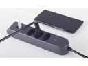 STEFFEN Steckdosenleiste IQ 3 x T13, USB-A+C, Anthrazit, 3 m Kabel