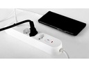 STEFFEN Steckdosenleiste IQ 3 x T13, USB-A+C, Weiss, 3 m Kabel