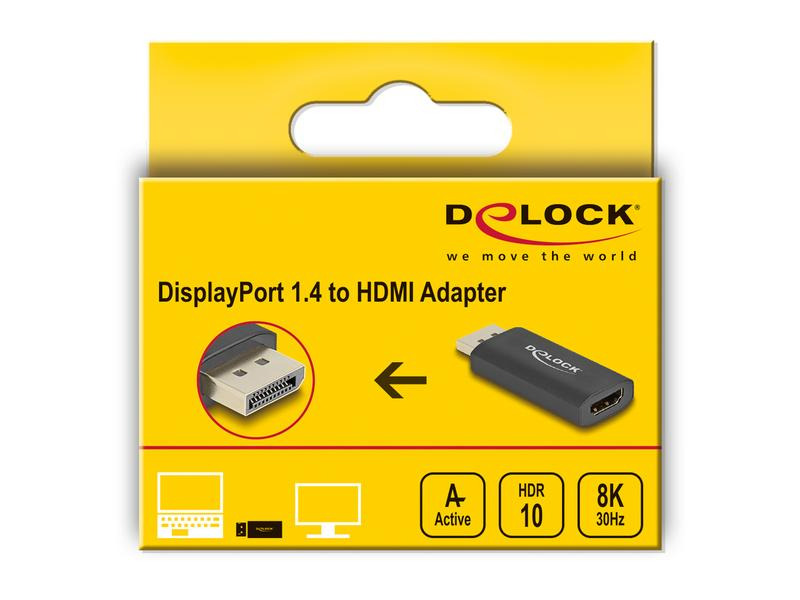 Delock Adapter aktiv, 8K/60Hz DisplayPort - HDMI