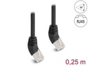 Delock Patchkabel 45° oben gewinkelt Cat 6A, S/FTP, 0.25 m, Schwarz