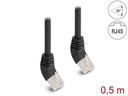 Delock Patchkabel 45° oben gewinkelt Cat 6A, S/FTP, 0.5 m, Schwarz