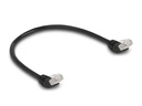 Delock Patchkabel 45° oben gewinkelt Cat 6A, S/FTP, 0.5 m, Schwarz