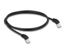 Delock Patchkabel 45° oben gewinkelt Cat 6A, S/FTP, 1 m, Schwarz