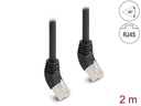 Delock Patchkabel 45° oben gewinkelt Cat 6A, S/FTP, 2 m, Schwarz