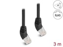 Delock Patchkabel 45° oben gewinkelt Cat 6A, S/FTP, 3 m, Schwarz
