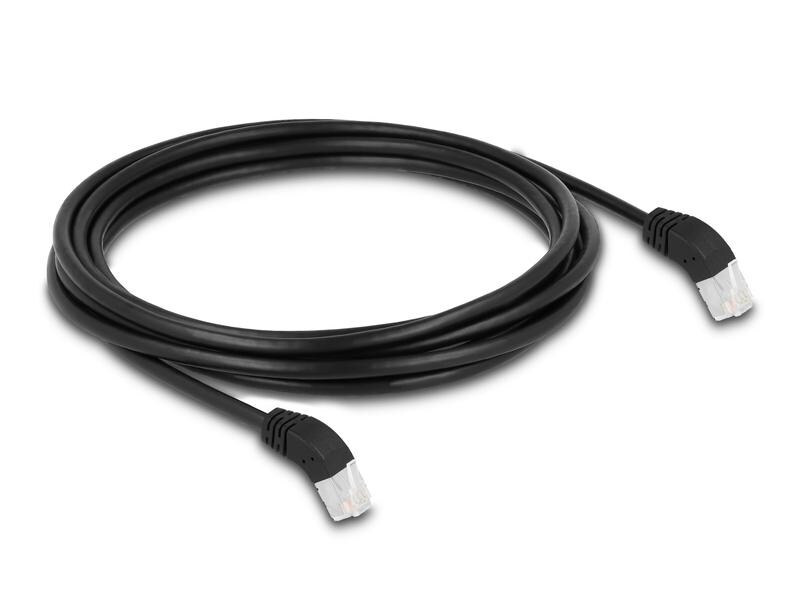 Delock Patchkabel 45° oben gewinkelt Cat 6A, S/FTP, 5 m, Schwarz