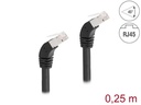 Delock Patchkabel 45° unten gewinkelt Cat 6A, S/FTP, 0.25 m Schwarz