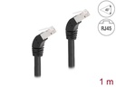Delock Patchkabel 45° unten gewinkelt Cat 6A, S/FTP, 1 m, Schwarz