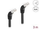 Delock Patchkabel 45° unten gewinkelt Cat 6A, S/FTP, 3 m, Schwarz