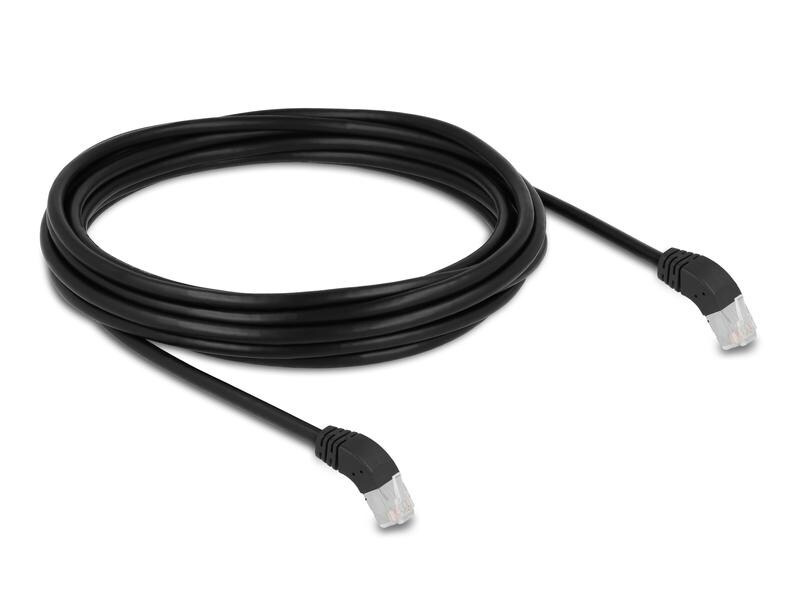 Delock Patchkabel 45° unten gewinkelt Cat 6A, S/FTP, 5 m, Schwarz