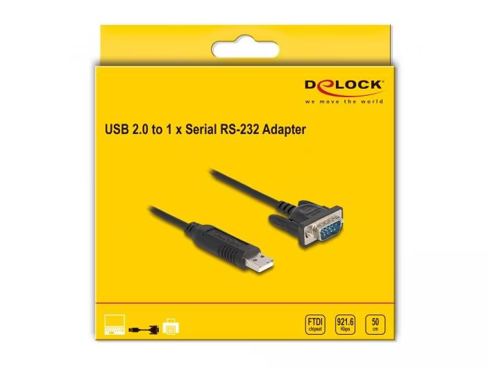Delock Serial-Adapter USB-A Stecker - Seriell Buchse