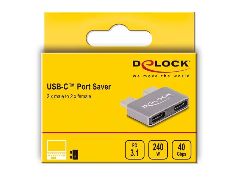 Delock USB-Adapter 40 Gbps USB-C Stecker - USB-C Buchse