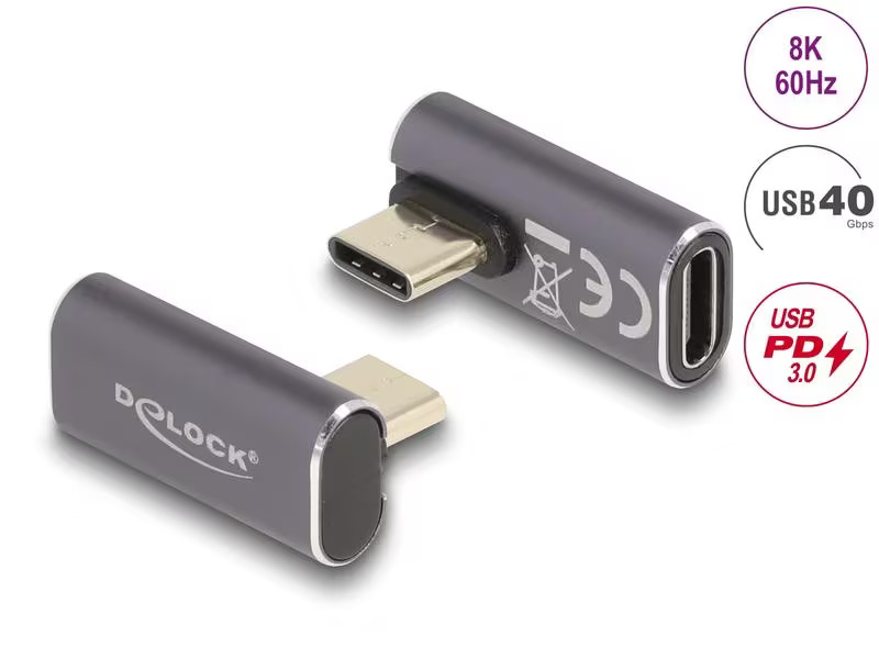 Delock USB-Adapter gewinkelt USB-C Stecker - USB-C Buchse