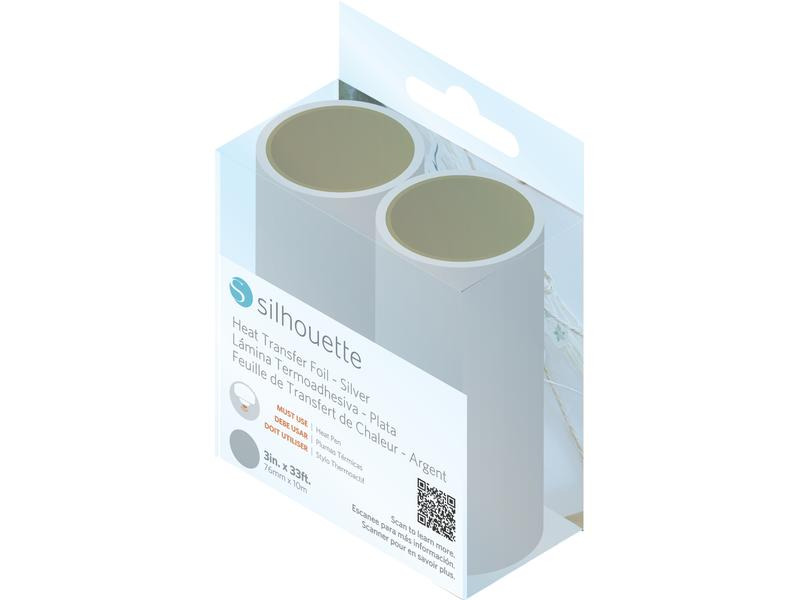 Silhouette Folie Heissprägen Curio 2 7.6 cm x 10 m, 2 Stück, Silber