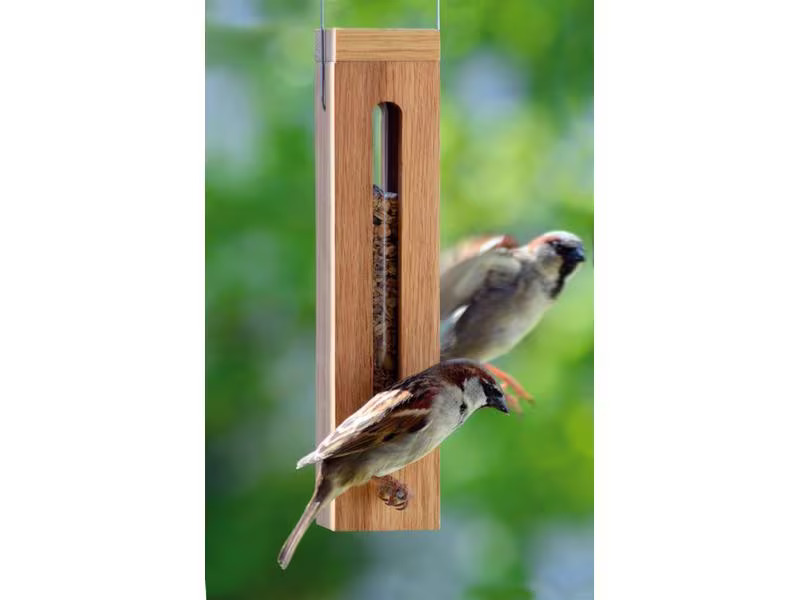 LUXUS-VOGELHAUS Futterspender für Wildvögel, 5 x 5 x 23 cm, Holz