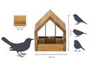 LUXUS-VOGELHAUS Vogelfutterhaus Bauhaus I, 20.5 x 28 x 23.5 cm, Holz